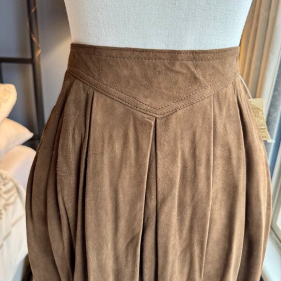 NWT Vintage 70s Margaret Godfrey for Bagatelle Brown Suede Shirt and Skirt Set - Picture 11 of 16